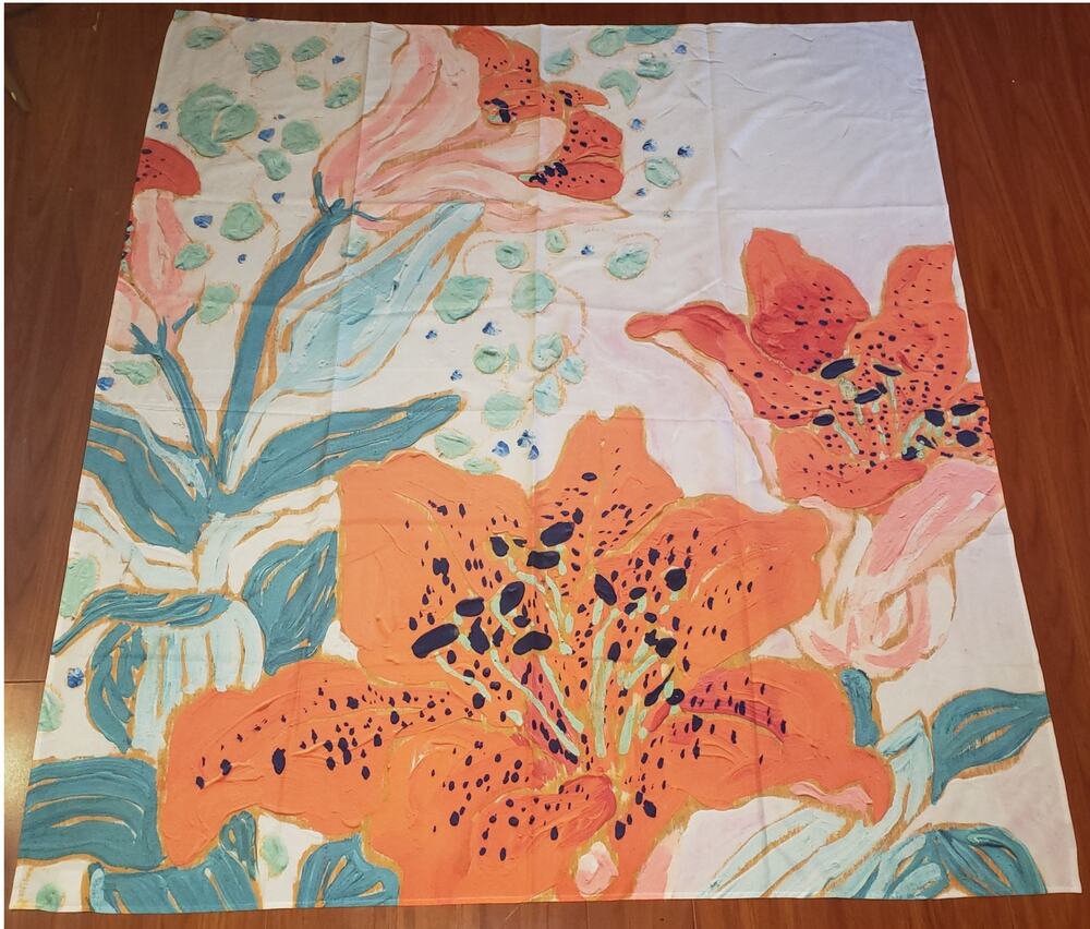 Society6 Tropical Flower Fabric Wall Hanging Tapestry Home Decor 58" New